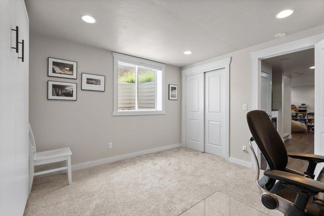 Fully finished basement featuring Home office/4th bedroom, carpet flooring and recessed lighting | Image 30