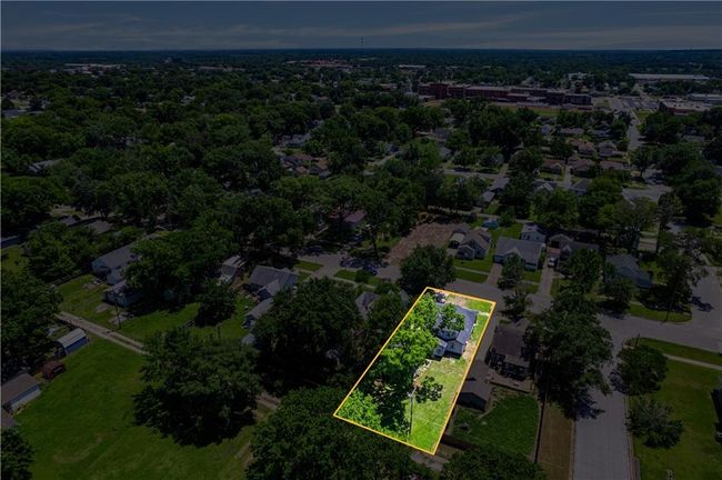 Aerial perspective of suburban area featuring property boundaries highlighted | Image 55
