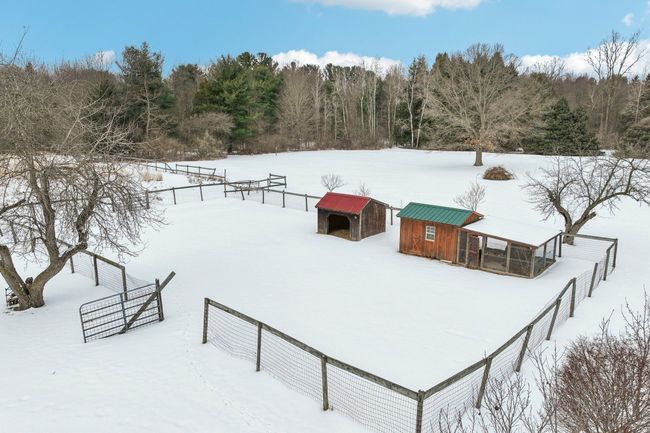Winter photo of chicken coop. | Image 40