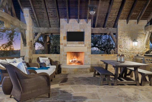 Outdoor pavilion with gas fireplace | Image 46