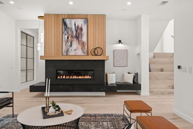 Gorgeous fireplace with quartzite stone and plaster surround | Image 7