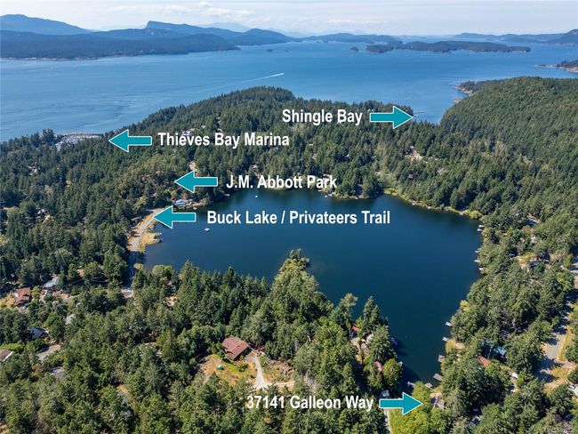Bird's eye view of the neighbourhood showing Buck Lake and the Ocean | Image 50