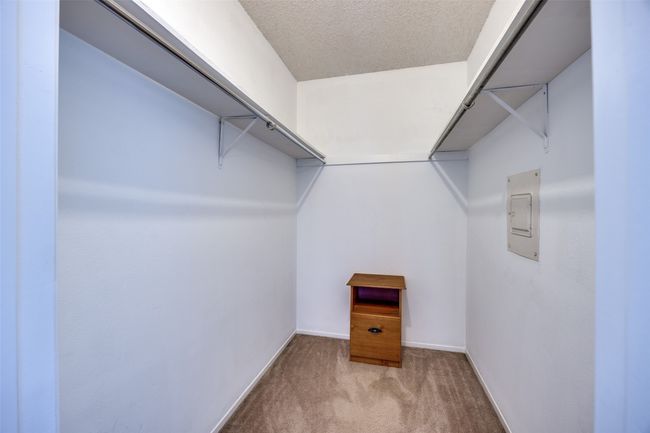 Walk in closet featuring carpet flooring and electric panel | Image 14