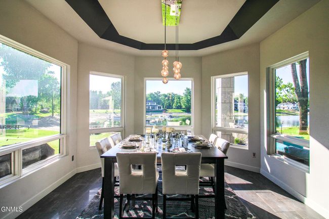 Dining Room with Coffered Ceiling and Surrounded by Windows | Image 24