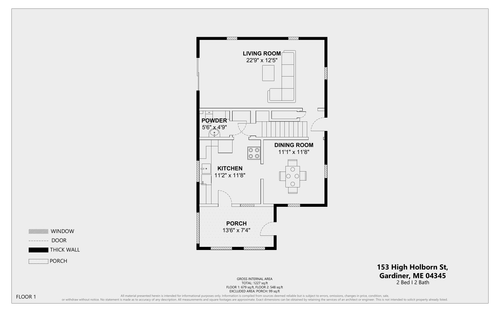 153 High Holborn St, Gardiner, ME, 04345-2325 | Card Image