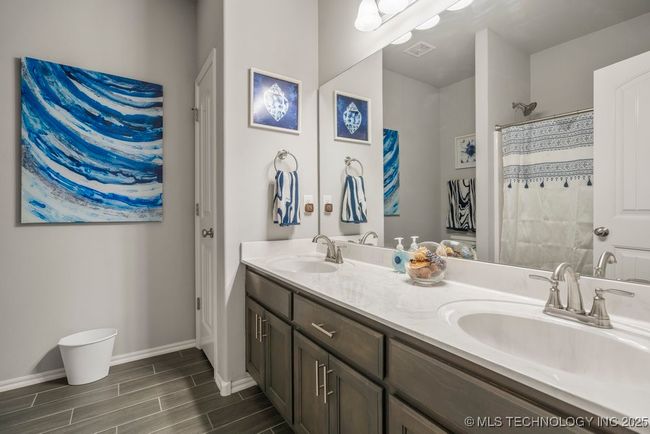 Hall Bath with double sinks and linen closet | Image 32