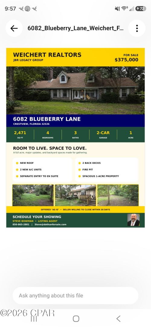 6082 Blueberry Ln, Crestview, FL, 32536-9070 | Card Image