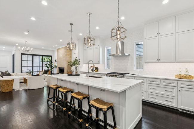 Subzero Wolf Gas Range Kitchen. Calcutta Marble, Custom Cabinetry. | Image 5