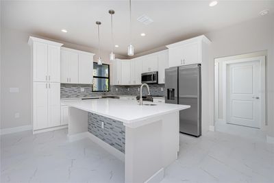 Breakfast Bar with inlaid decorative tile | Image 3