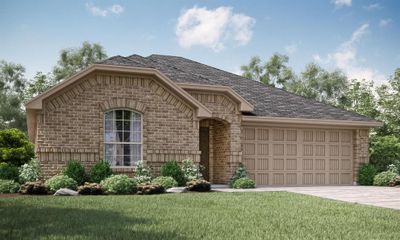 View of front facade with a garage and a front lawn | Image 1