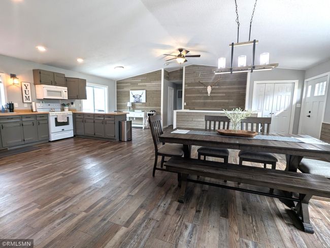 Beautiful open concept kitchen and dining with vaulted ceiling | Image 8