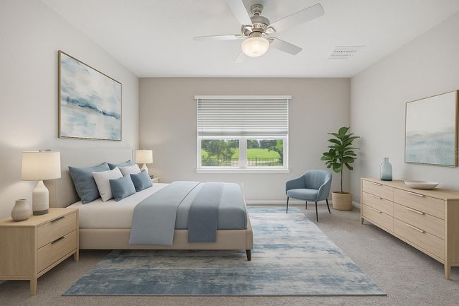 Virtually Staged Primary Bedroom overlooking beautiful backyard | Image 17