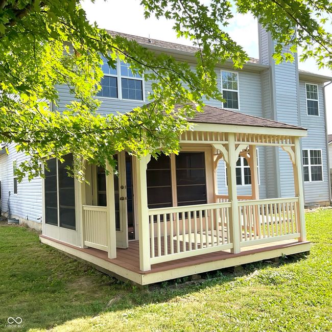 Screened in gazebo with trek decking porch, great for outdoor entertainning or play structure. | Image 47
