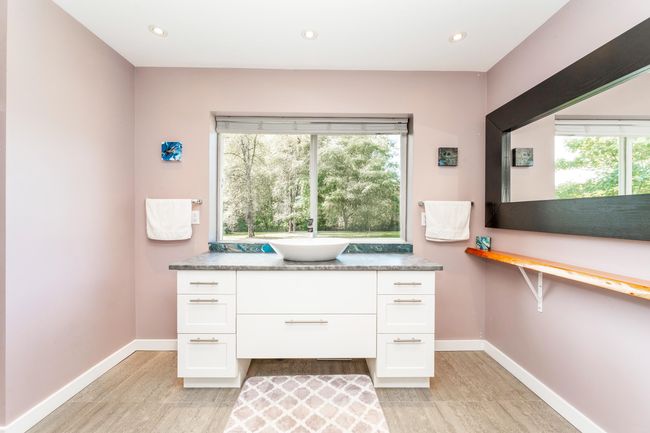 Office area with baseboards, a sink, recessed lighting, and light wood-style flooring | Image 16