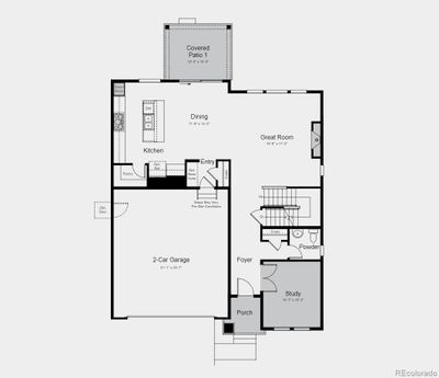 Structural options added include: covered outdoor living, unfinished basement, study, fireplace, 8x12' sliding glass door. | Image 2