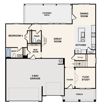 First Floor Layout - Guest Suite with private bath downstairs along with 1/2 bath. | Image 2