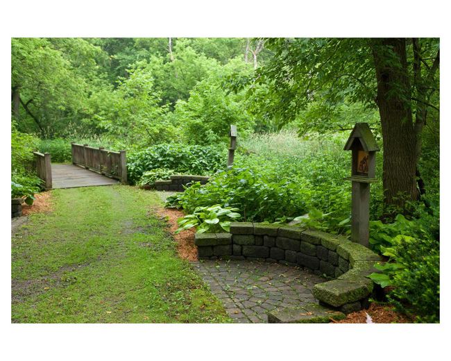 Stations of the Cross with bridge going over the flowing creek | Image 144