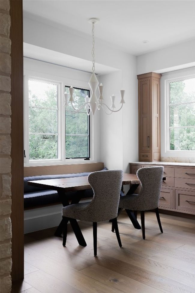 Dining space with light wood-style floors | Image 15