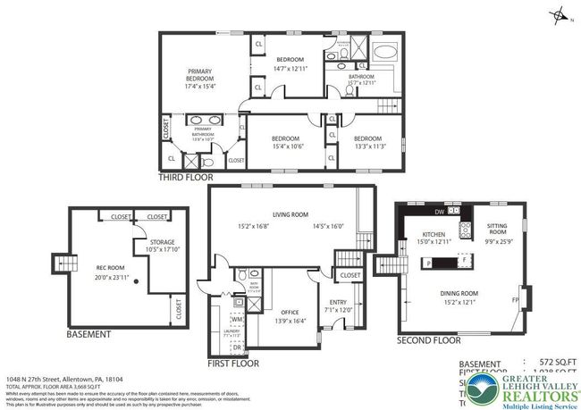 1048 N 27 Th St, House other with 4 bedrooms, 4 bathrooms and null parking in Allentown PA | Image 36