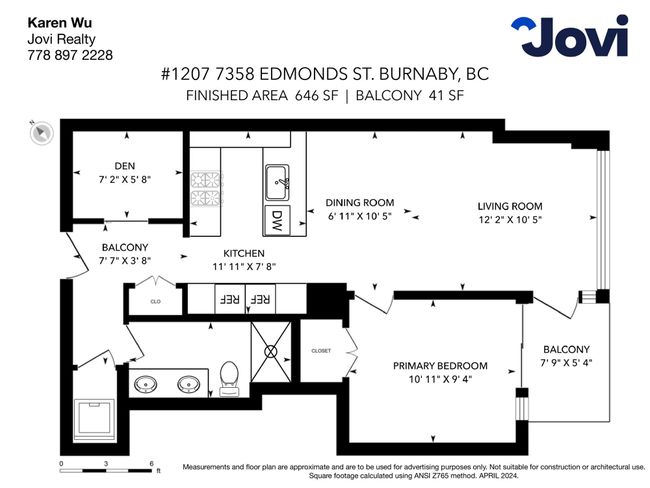1207 - 7358 Edmonds Street, Condo with 1 bedrooms, 1 bathrooms and 1 parking in Burnaby BC | Image 14