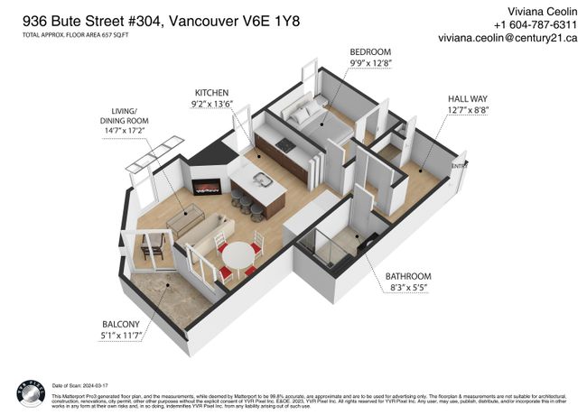 304 - 936 Bute Street, Condo with 1 bedrooms, 1 bathrooms and 1 parking in Vancouver BC | Image 30