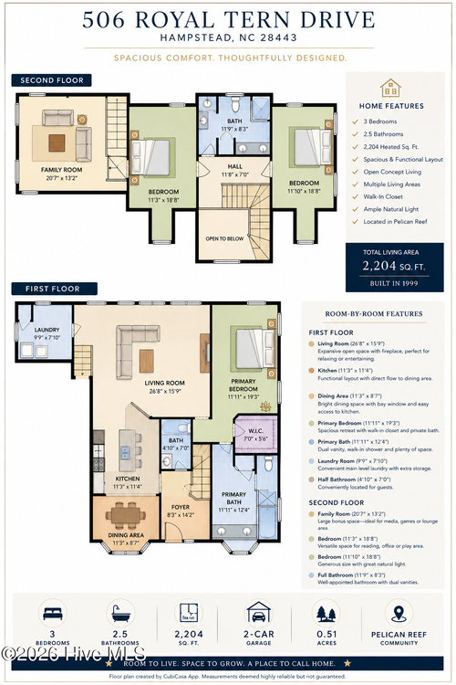 506 Royal Tern Dr, Hampstead, NC, 28443-7169 | Card Image