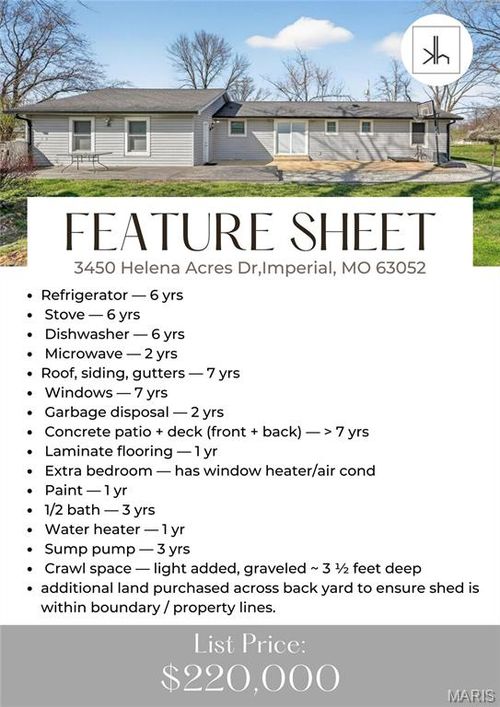 3450 Helena Acres Dr, Imperial, MO, 63052-1016 | Card Image