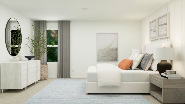 Bedroom featuring light colored carpet | Image 12