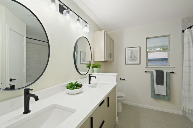 New cabinets, sinks, faucets, lighting, tile floor, toilet too! | Image 12