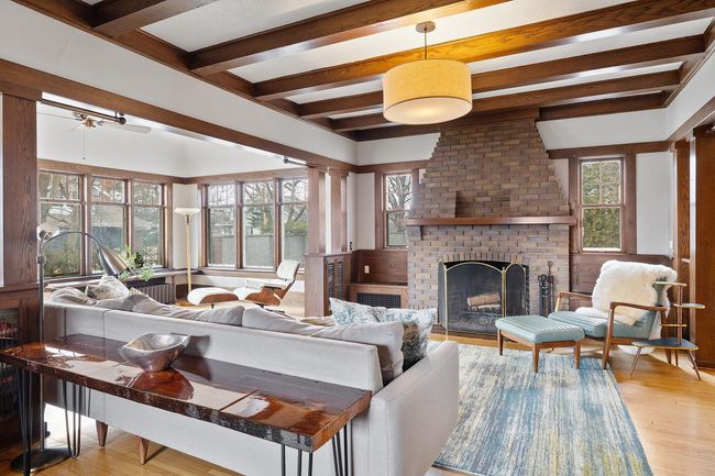 Living room with wood burning fireplace | Image 11