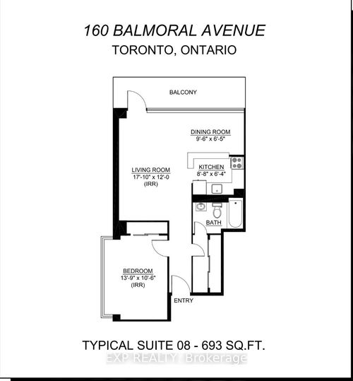 1108-160 Balmoral Ave, Toronto, ON, M4V1J7 | Card Image