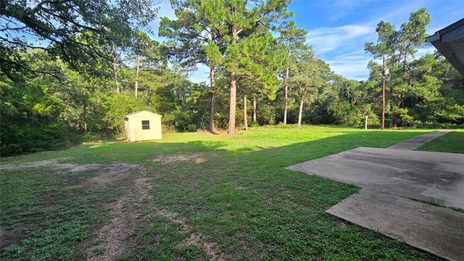View of green lawn featuring a storage shed | Image 25