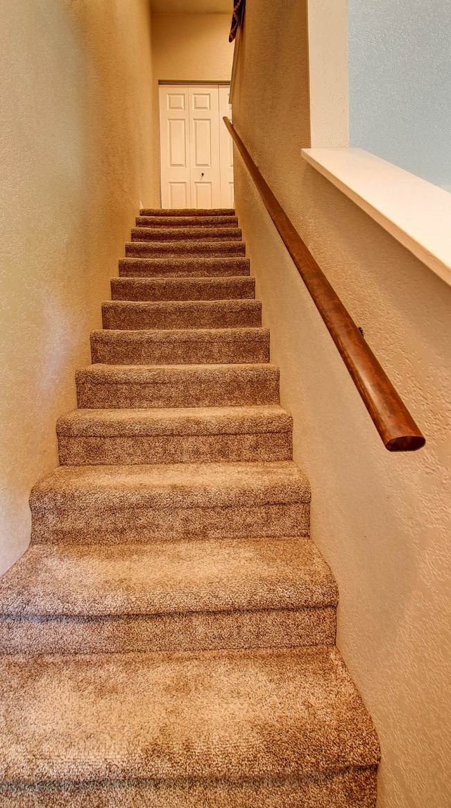 Stairs featuring a textured wall | Image 17