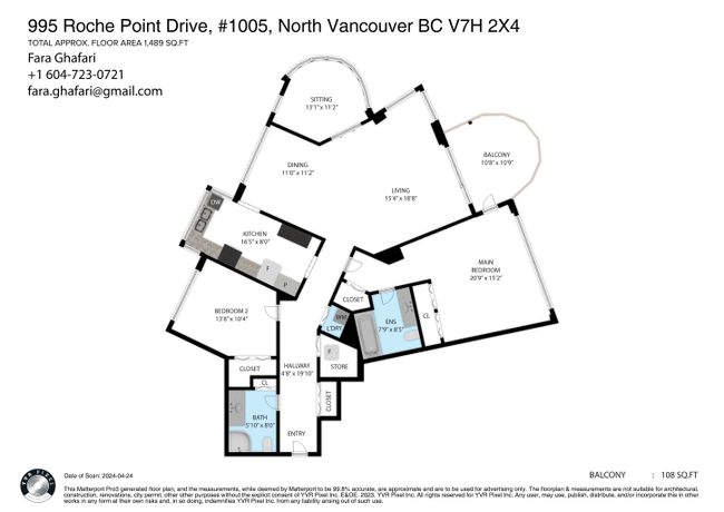 1005 - 995 Roche Point Drive, Condo with 2 bedrooms, 2 bathrooms and 2 parking in North Vancouver BC | Image 32