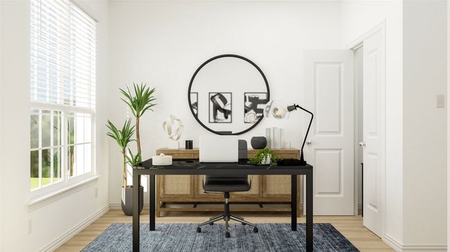 Office space featuring light wood-style floors and baseboards | Image 13