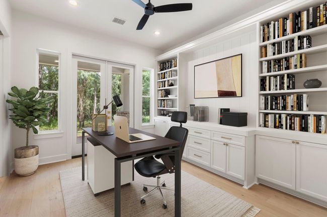 Private, quiet study with its own covered porch and wooded backyard views. | Image 11