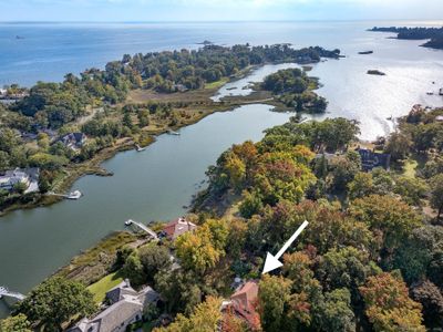 The stunning ariel view features a larger look at the Tokeneke Association, Scott's Cove and Long Island Sound. | Image 2