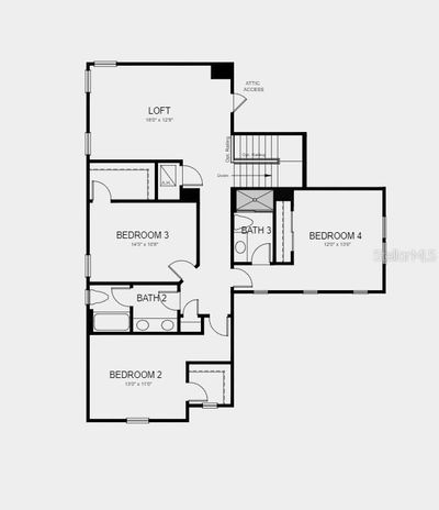 Floor Plan - Structural options added include; study in place of flex room, gourmet kitchen, sliding glass door at lanai, drop zone, and stand-up shower in bath three | Image 3