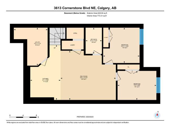 3613 Cornerstone Boulevard Ne, Home with 5 bedrooms, 4 bathrooms and 4 parking in Calgary AB | Image 33
