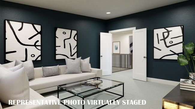 This outstanding media room, paired with a fantastic game room, create the ultimate entertainment area in our Brenham III plan! REPRESENTATIVE PHOTO VIRTUALLY STAGED | Image 15