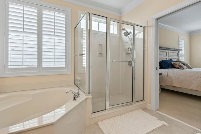 Full bathroom featuring ornamental molding, a shower stall, and plenty of natural light | Image 15