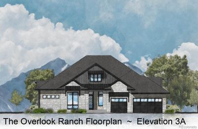 Rare Ranch Floorplan - The Overlook Plan Elevation 3A - 2nd Story Windows are for Dramatic Look Only | Image 1