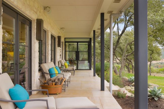 View of patio featuring french doors leading to living room and the breakfast nook | Image 33