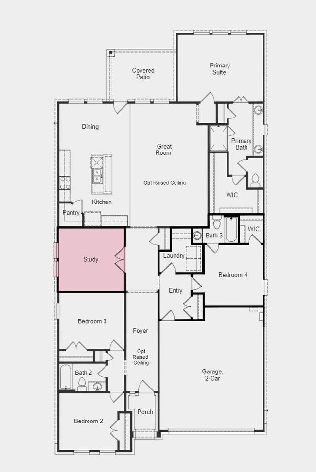 Floor Plan - Structural options added include: study, raised ceilings, upgraded appliances | Image 35