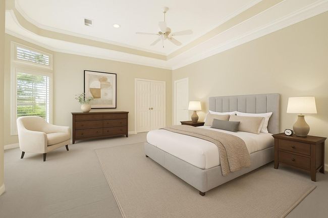 Virtually staged primary bedroom. | Image 25
