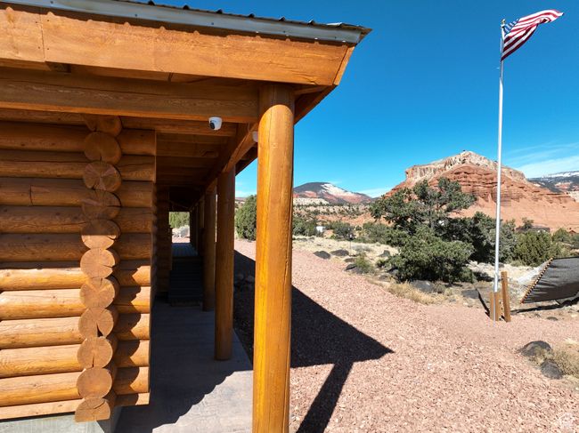 View of patio with a mountain view | Image 41