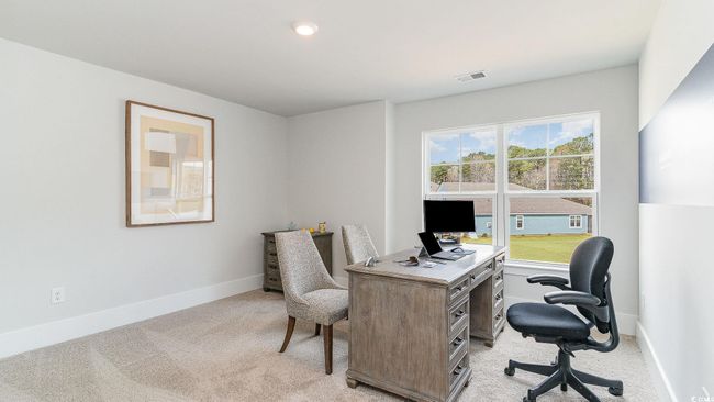 Office area with light colored carpet and baseboards | Image 29