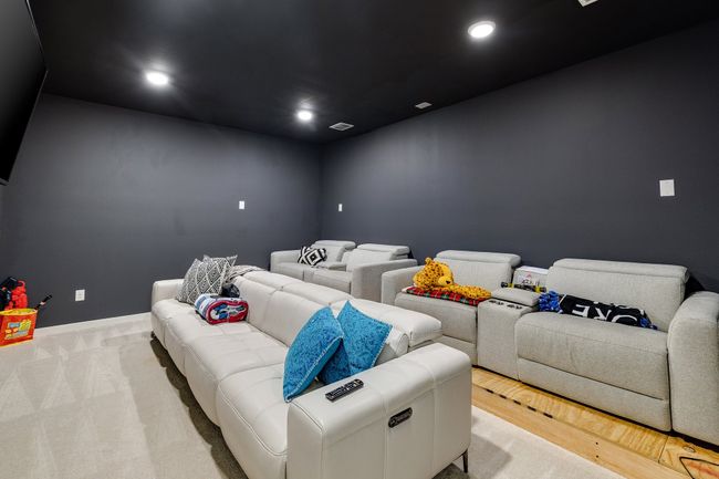 Cinema room featuring recessed lighting and carpet flooring | Image 34