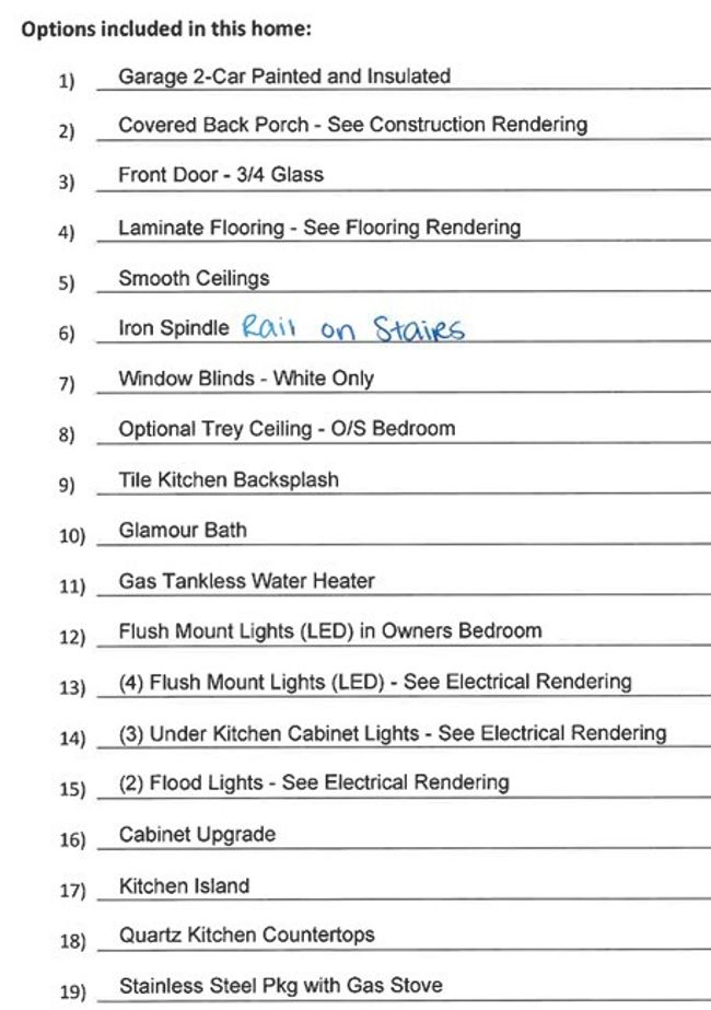 Included Features in Salem Landing for lot 265 | Image 4
