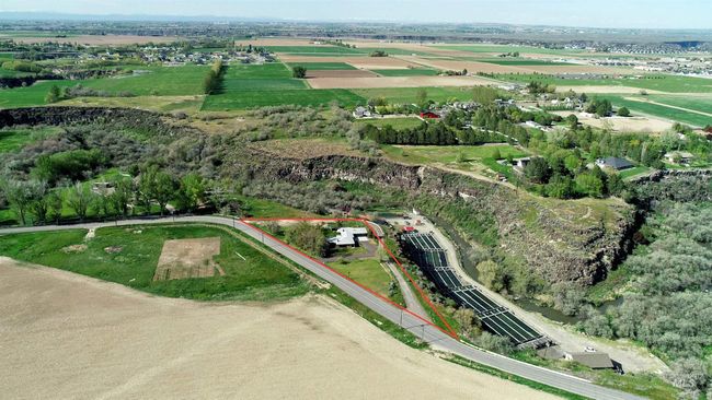 Aerial view of property's location with property boundaries highlighted and rural landscape | Image 49